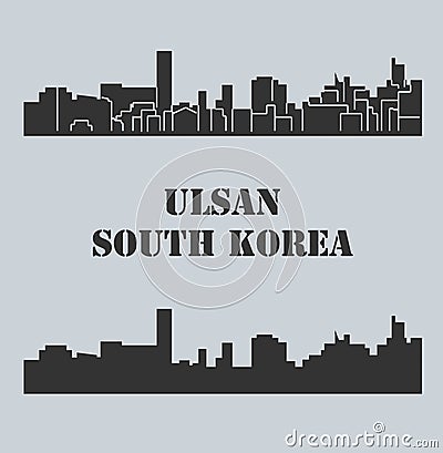 Ulsan, South Korea city silhouette Vector Illustration
