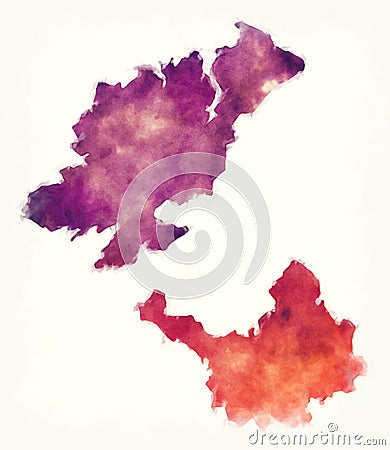 Ulster province map of Ireland in front of a white background Cartoon Illustration