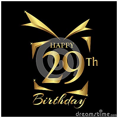 Happy Birthday twenty nine years. Elegant design with number. Vector Illustration