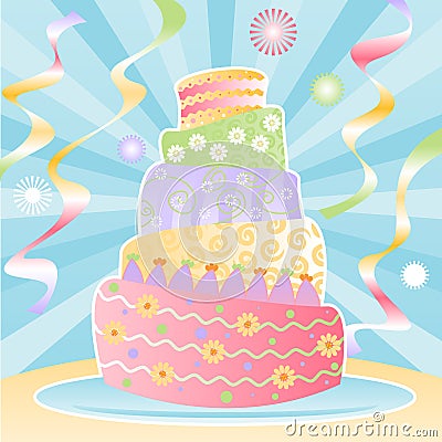 Ultimate Birthday Cake Vector Illustration