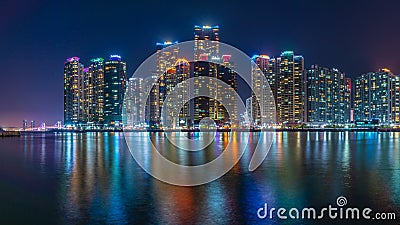 Ultimate night city view at The Bay 101 Editorial Stock Photo