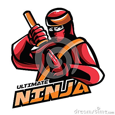 Ultimate Ninja Esport Logo Gaming Design Stock Photo