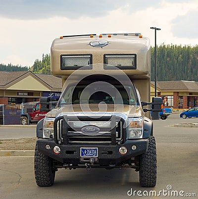 the ultimate off-road motor-home at whitehorse Editorial Stock Photo