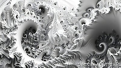 Ultra-clear shot of intricate fractal pattern, infinite complexity, digital art Cartoon Illustration