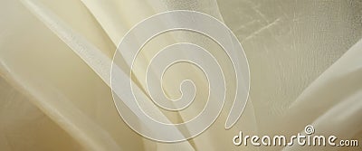 Ultra delicate thin ivory colored fabric Stock Photo