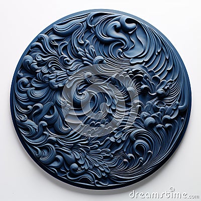 Ultra Detailed Navy-coated 3d Polyester Relief Sculpture Stock Photo