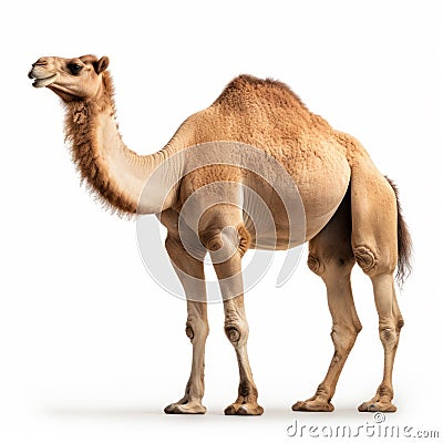 Ultra-detailed Side View Of Camel Isolated On White Background Stock Photo