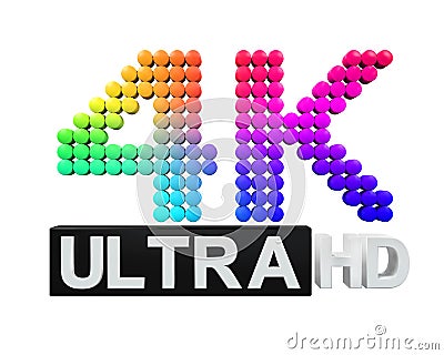 Ultra HD 4K icon Stock Photo