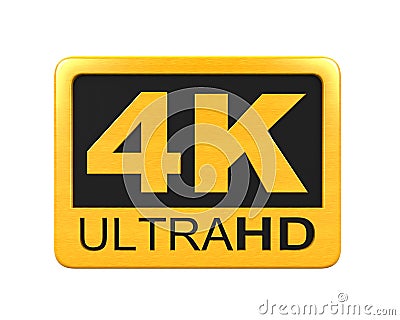 Ultra HD 4K icon Stock Photo