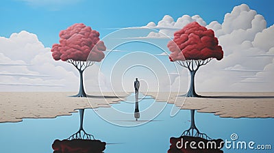 Ultra Hd Realistic Surreal Conservancy Painting By Magritte Stock Photo