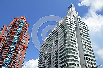 Ultra-Luxury Miami Beach Condo Towers Stock Photo