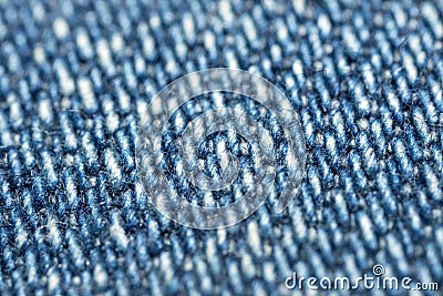 Ultra macro closeup of blue denim fabric Stock Photo