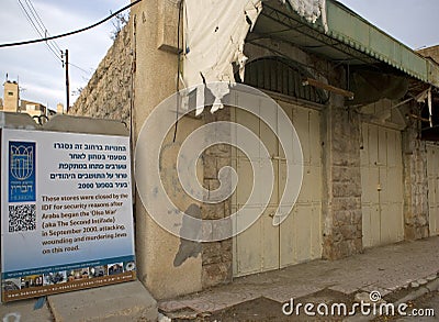 Ultra-orthodox Jewish quarter, Hebron, Palestine Editorial Stock Photo