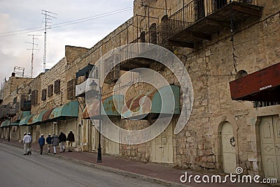 Ultra-orthodox Jewish quarter, Hebron, Palestine Editorial Stock Photo
