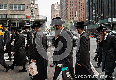 Ultra-Orthodox Jews protest against Israel in New York Editorial Stock Photo