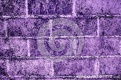 Ultra purple Grunge technique Brick texture of old vintage building, design concept Stock Photo
