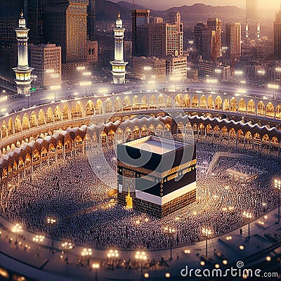 islamic kaba sharif, madina, muslim. generative ai Stock Photo