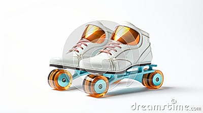 Ultra Realistic Roller Skates With Sunglasses - Barbiecore Tabletop Photography Stock Photo