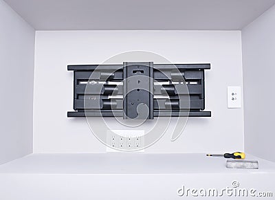 Ultra slim TV wall mount Stock Photo