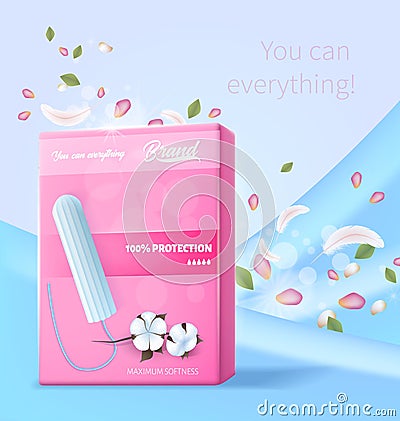 Ultra Soft with Maximum Protection Tampon in Pack Vector Illustration