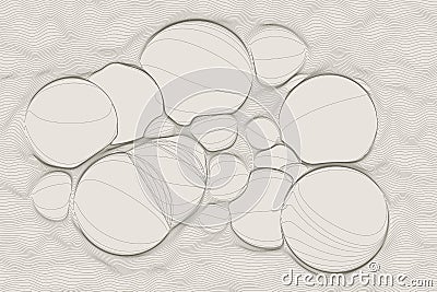 Ultra thin line bubble fluid geometry. Dynamic vector spherical distorted surface. Digital fractal 3d foam. Minimalistic Vector Illustration