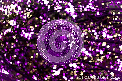 Abstract Ultra Violet Disco Ball Stock Photo