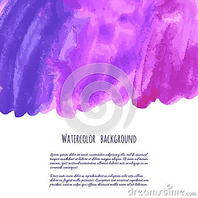 Ultra violet, purple, fuchsia grunge marble watercolor Vector Illustration