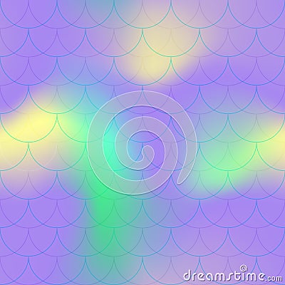 Ultra violet yellow mermaid scale background. Neon iridescent background. Stock Photo