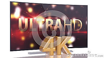 UltraHD Smart Tv with Curved screen on white Stock Photo