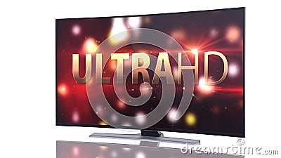 UltraHD Smart Tv with Curved screen on white Stock Photo