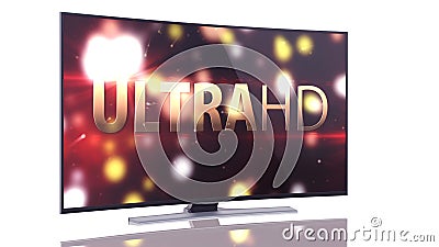 UltraHD Smart Tv with Curved screen on white Stock Photo