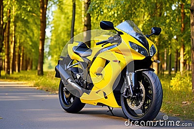 ultramodern sport bike with disc brakes Stock Photo