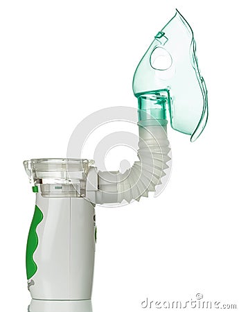 Ultrasonic mesh nebulizer isolated on white. Stock Photo