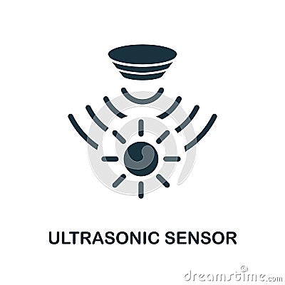 Ultrasonic Sensor icon. Monochrome style design from sensors icon collection. UI and UX. Pixel perfect ultrasonic sensor icon. For Stock Photo