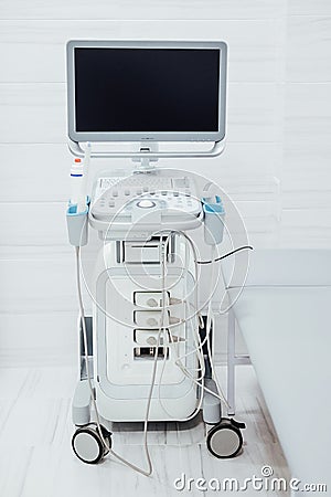 Ultrasonography apparatus at the clinic to do ultrasound scan Stock Photo