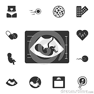 Ultrasonography icon. Simple element illustration. Ultrasonography symbol design from Pregnancy collection set. Can Cartoon Illustration