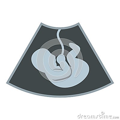 Ultrasound baby icon, flat style Vector Illustration