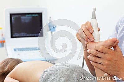 Ultrasound of child's foot Stock Photo