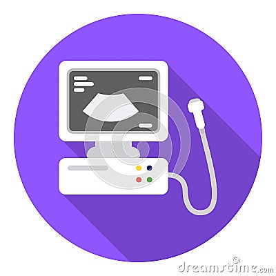 Ultrasound diagnostic icon in flat style isolated on white background. Pregnancy symbol stock vector illustration. Vector Illustration