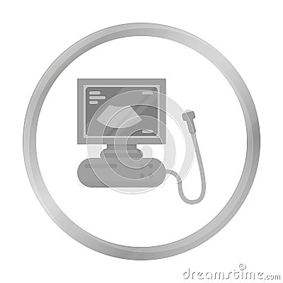 Ultrasound diagnostic icon in monochrome style isolated on white. Pregnancy symbol. Vector Illustration