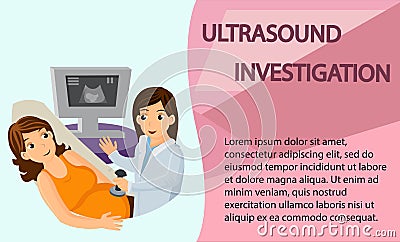 Ultrasound Diagnostics Web Banner Vector Template Vector Illustration
