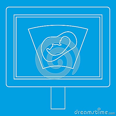 Ultrasound fetus icon, outline style Vector Illustration