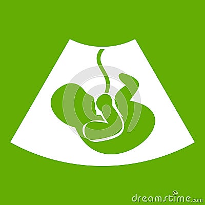 Ultrasound fetus icon green Vector Illustration