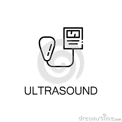 Ultrasound flat icon or logo for web design Vector Illustration