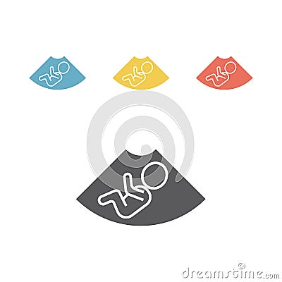 Ultrasound icon. Maternity icon. Ultrasound of baby in mother`s womb. Vector illustration. Vector Illustration