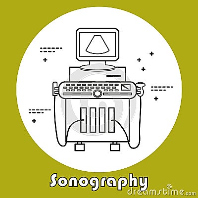 Ultrasound machine isolated Vector Illustration