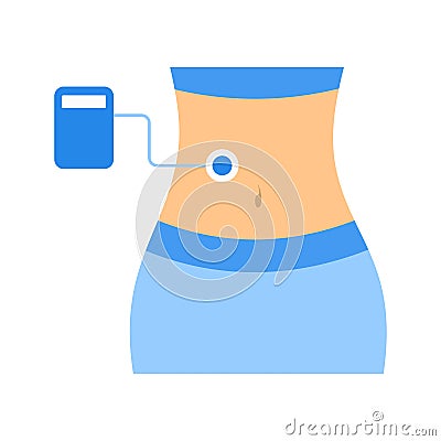 Ultrasound scanner system icon. Belly check and health treatment. Vector Illustration