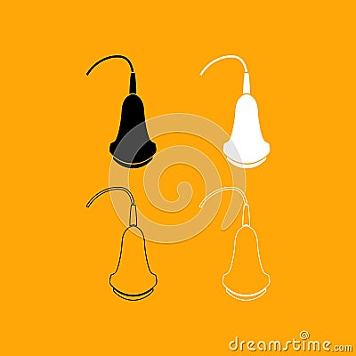 Ultrasound set black and white icon . Vector Illustration