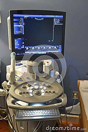 Ultrasound Sonogram Machine at a Medical Facility Stock Photo