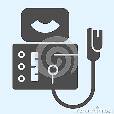 Ultrasound therapy solid icon. Laser physiotherapy equipment, medical technology. Health care vector design concept Vector Illustration